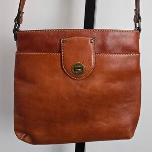 VTG Italian Tan Genuine Leather Shoulder Bag